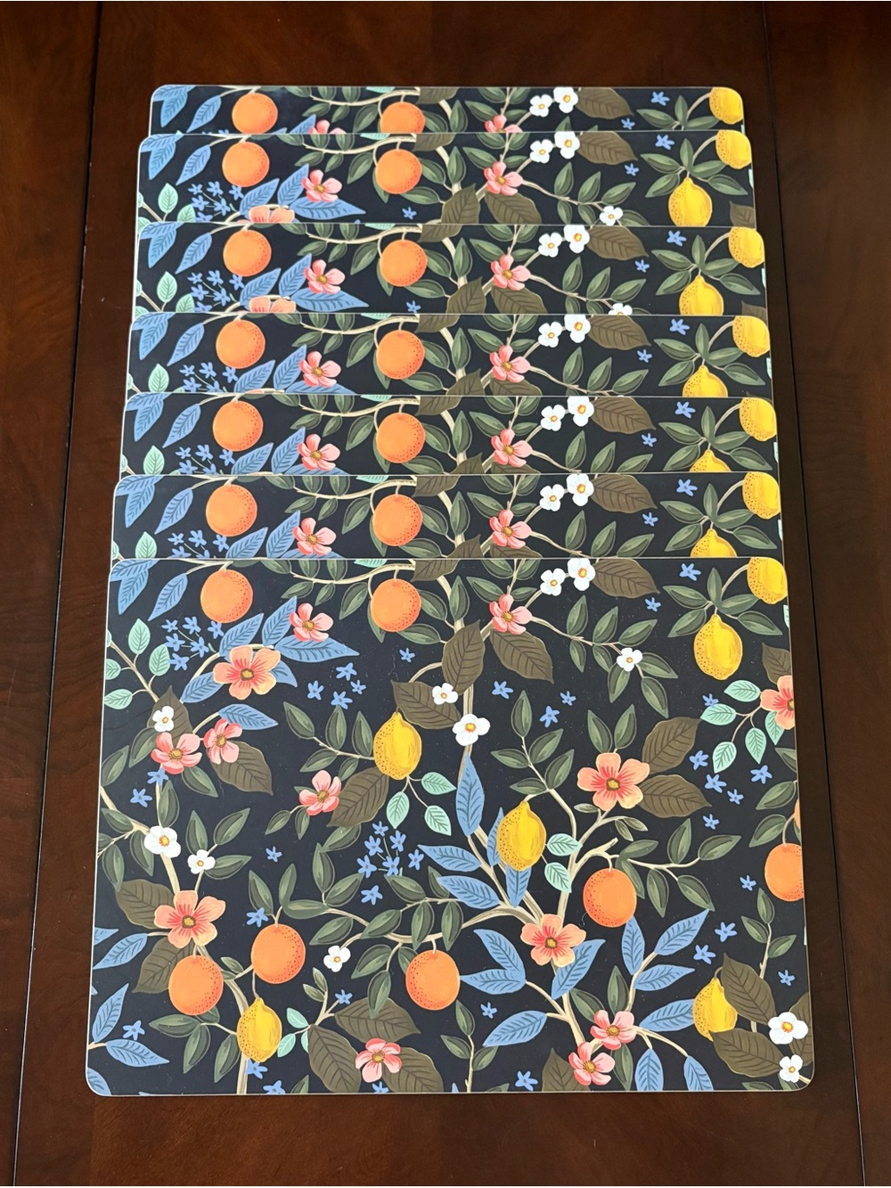 Rifle Paper Co. Citrus Grove Cork Placemats - Lot of 7 | Never Used